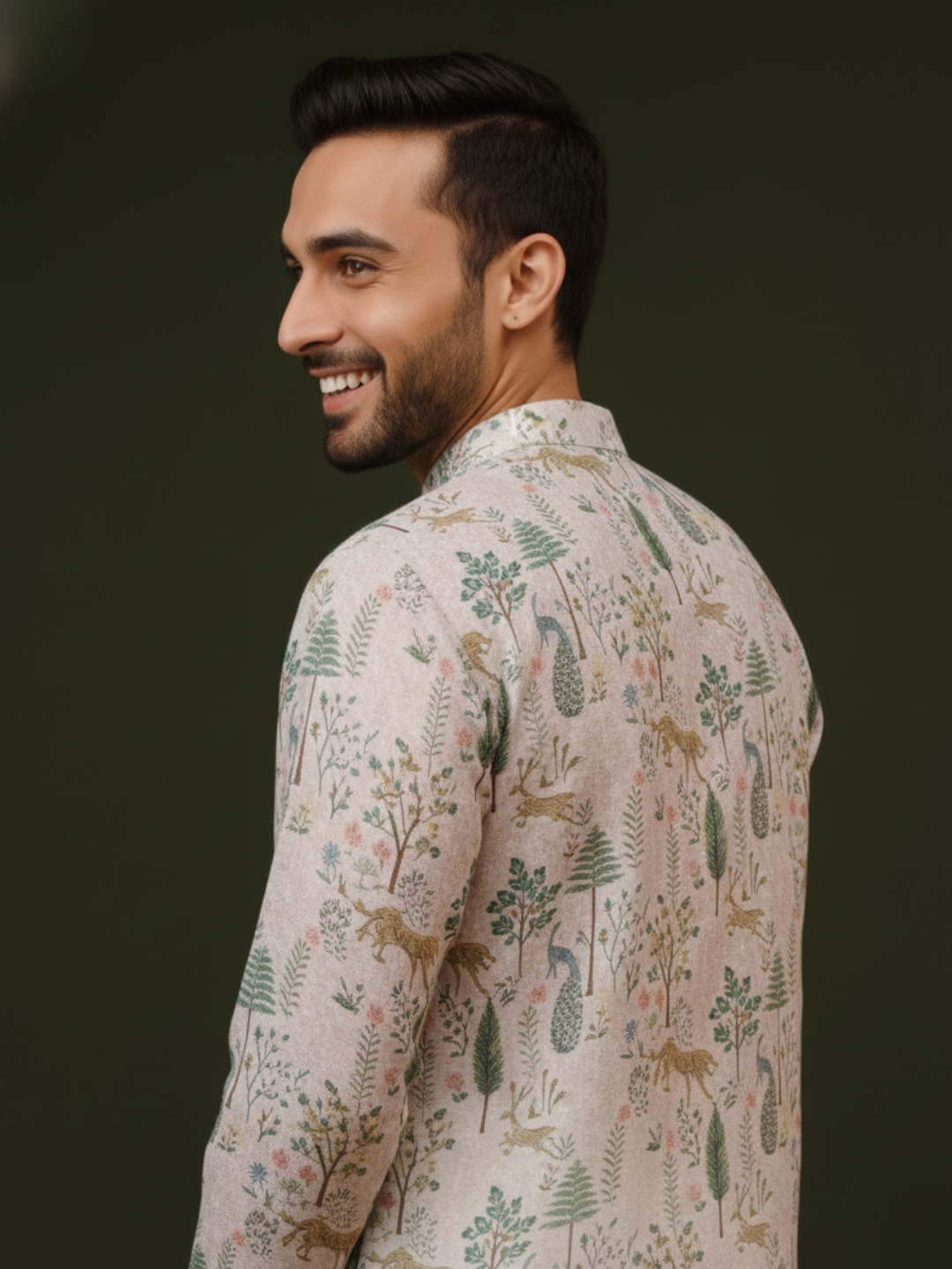 offwhite Vantara Mandarin Collar Regular Fit Kurta