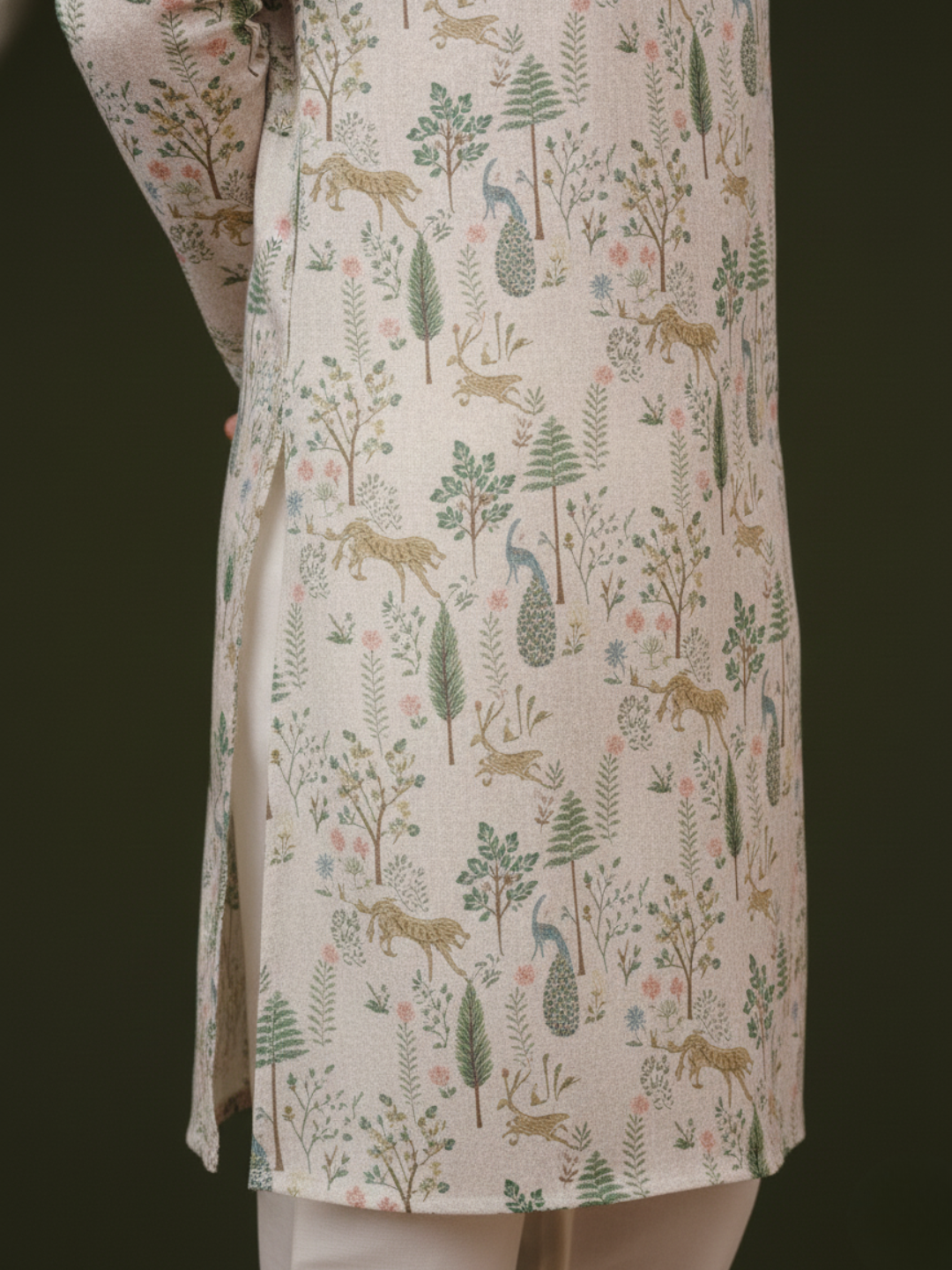 offwhite Vantara Mandarin Collar Regular Fit Kurta