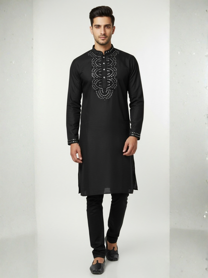 Dark knight Silk Kurta Real Mirror Work