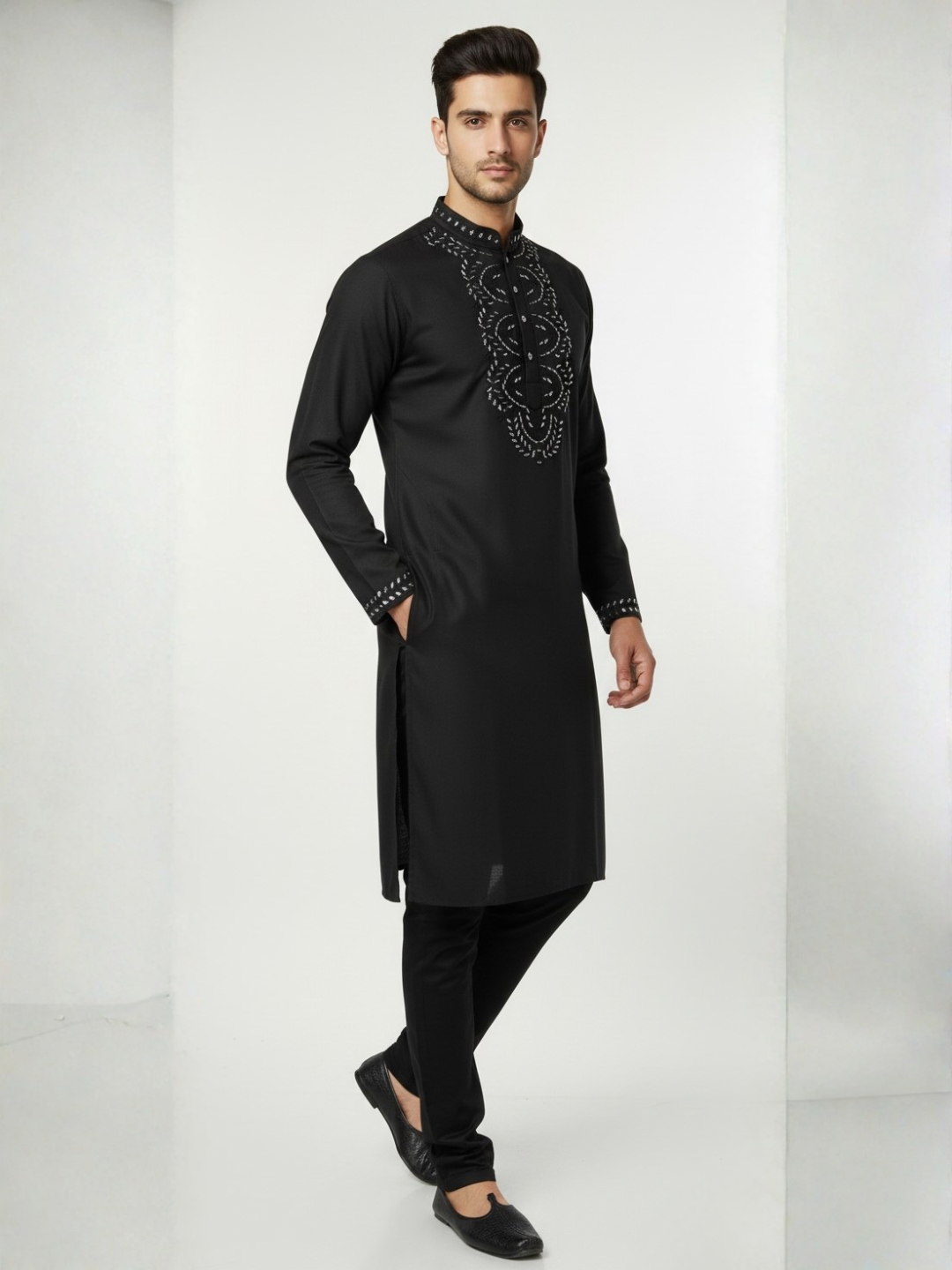 Dark knight Silk Kurta Real Mirror Work