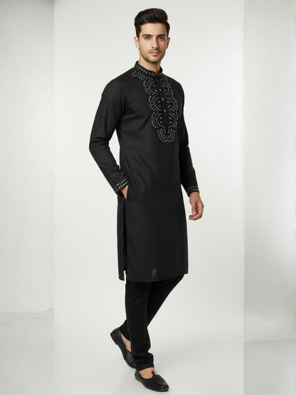 Dark knight Silk Kurta Real Mirror Work