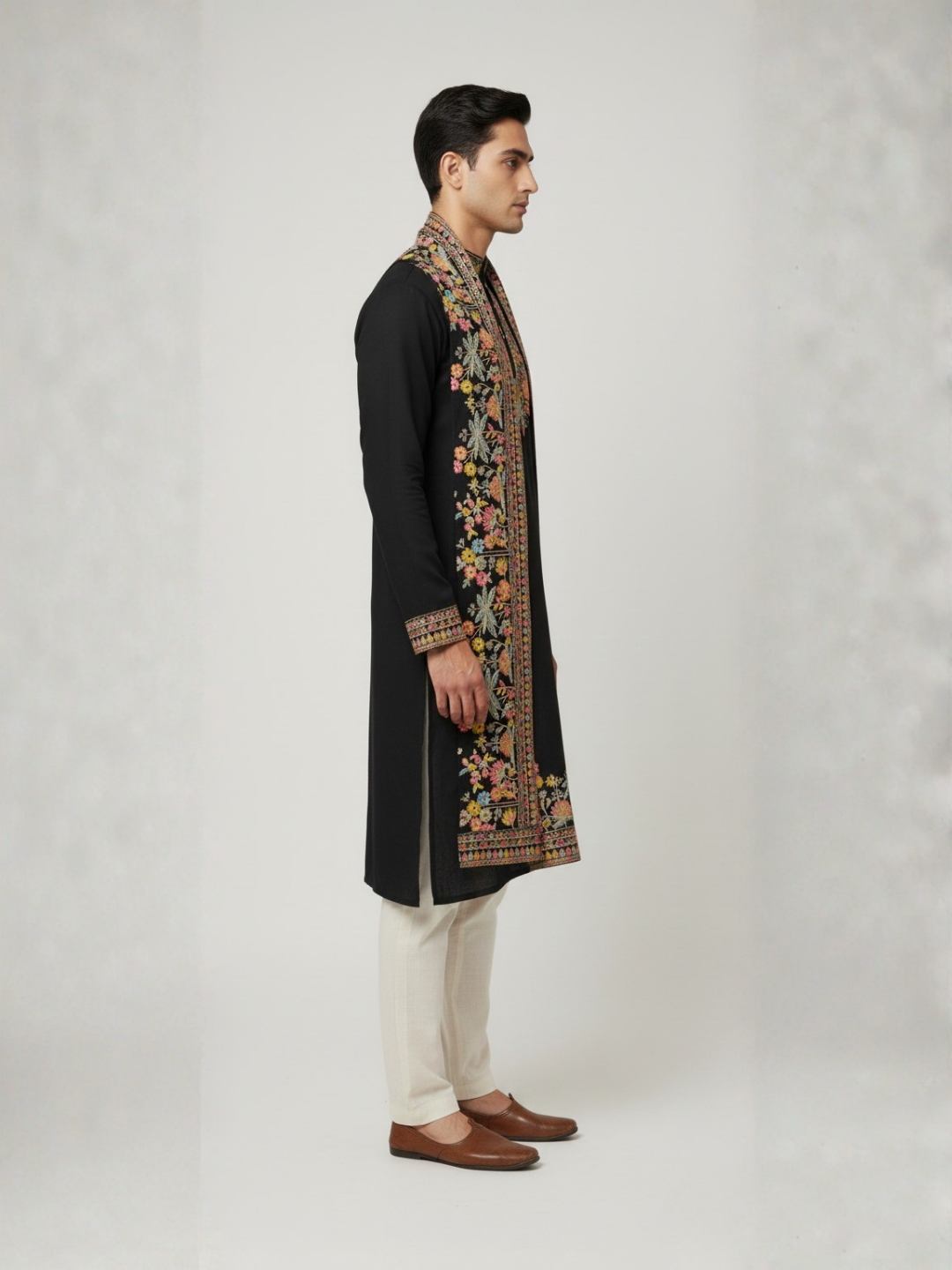 Botanical Art Embrodiery with Designer dupatta