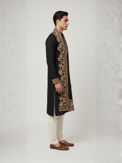 Botanical Art Embrodiery with Designer dupatta