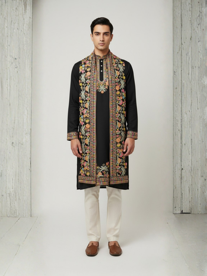 Botanical Art Embrodiery with Designer dupatta